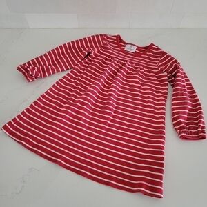 Hanna Andersson 100% Cotton Red White Striped Dress Size 110 Toddler 5 37-46lbs